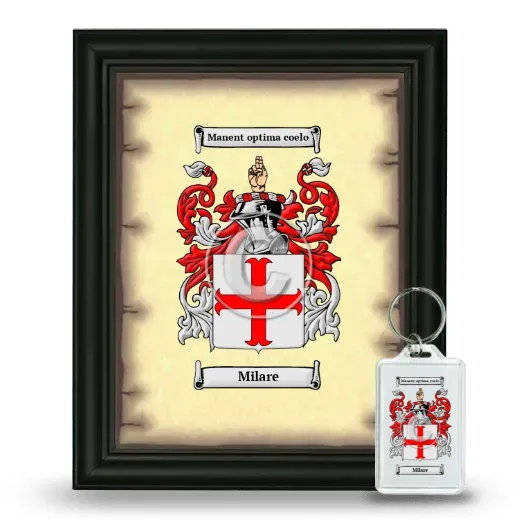 Milare Framed Coat of Arms and Keychain - Black