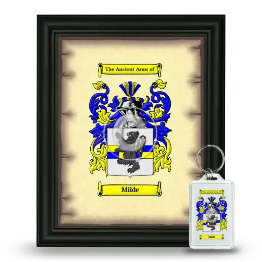 Milde Framed Coat of Arms and Keychain - Black