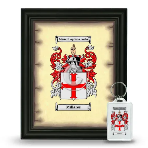 Millares Framed Coat of Arms and Keychain - Black