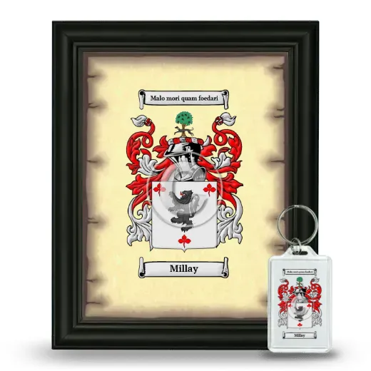 Millay Framed Coat of Arms and Keychain - Black