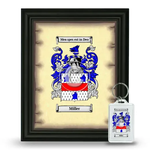 Miller Framed Coat of Arms and Keychain - Black
