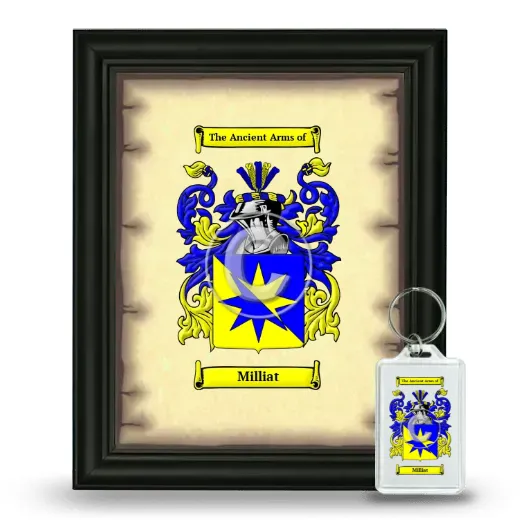 Milliat Framed Coat of Arms and Keychain - Black