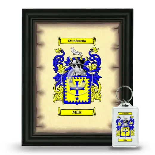 Mills Framed Coat of Arms and Keychain - Black
