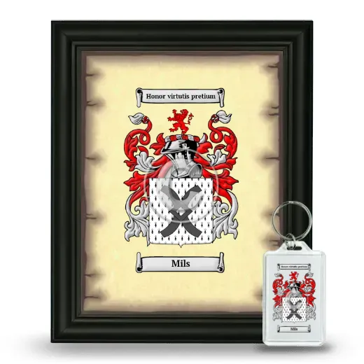 Mils Framed Coat of Arms and Keychain - Black