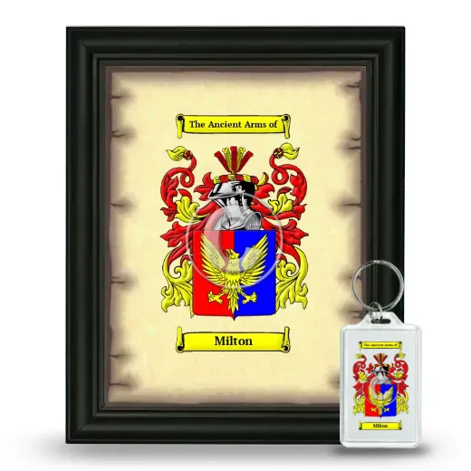 Milton Framed Coat of Arms and Keychain - Black