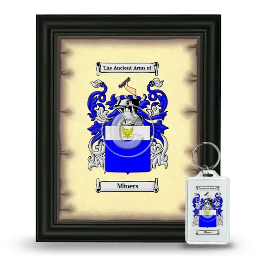 Miners Framed Coat of Arms and Keychain - Black