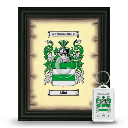 Mini Framed Coat of Arms and Keychain - Black