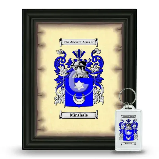 Minshale Framed Coat of Arms and Keychain - Black