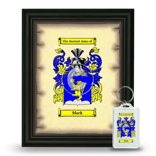 Mock Framed Coat of Arms and Keychain - Black