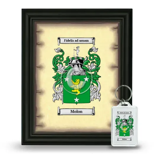 Molon Framed Coat of Arms and Keychain - Black