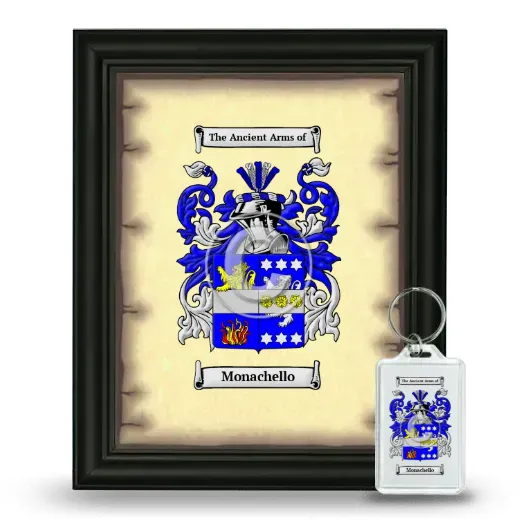 Monachello Framed Coat of Arms and Keychain - Black