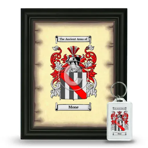 Mone Framed Coat of Arms and Keychain - Black