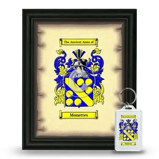 Monettes Framed Coat of Arms and Keychain - Black
