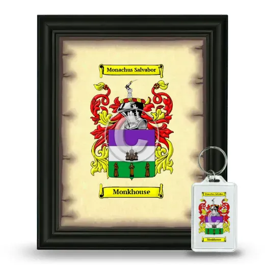 Monkhouse Framed Coat of Arms and Keychain - Black