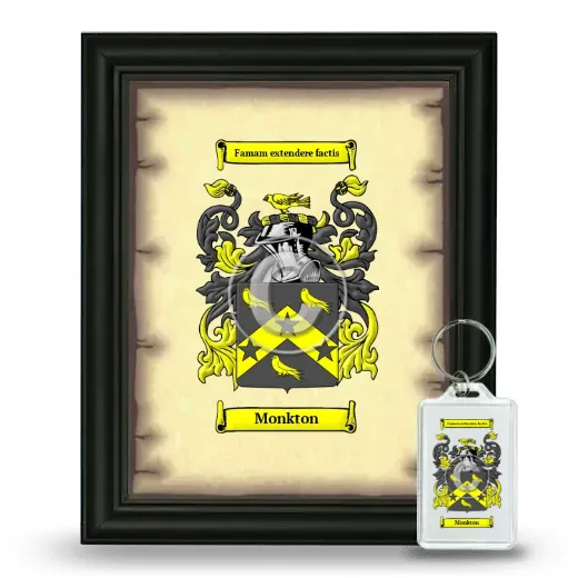 Monkton Framed Coat of Arms and Keychain - Black