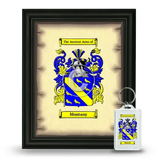 Montany Framed Coat of Arms and Keychain - Black