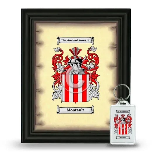 Montault Framed Coat of Arms and Keychain - Black