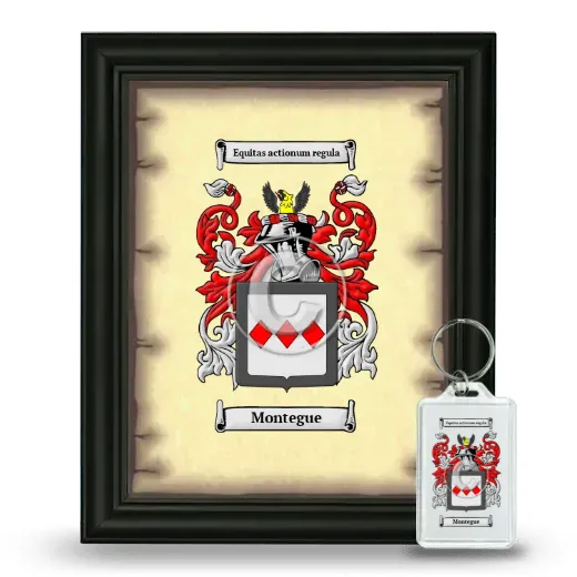 Montegue Framed Coat of Arms and Keychain - Black