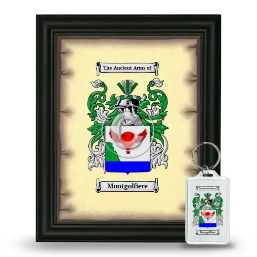 Montgolfiere Framed Coat of Arms and Keychain - Black