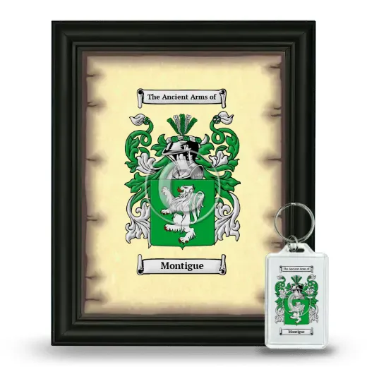 Montigue Framed Coat of Arms and Keychain - Black
