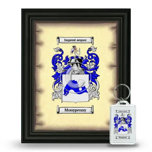 Monypenny Framed Coat of Arms and Keychain - Black