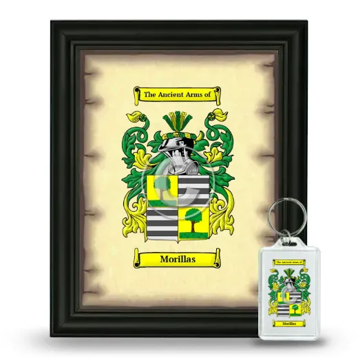 Morillas Framed Coat of Arms and Keychain - Black