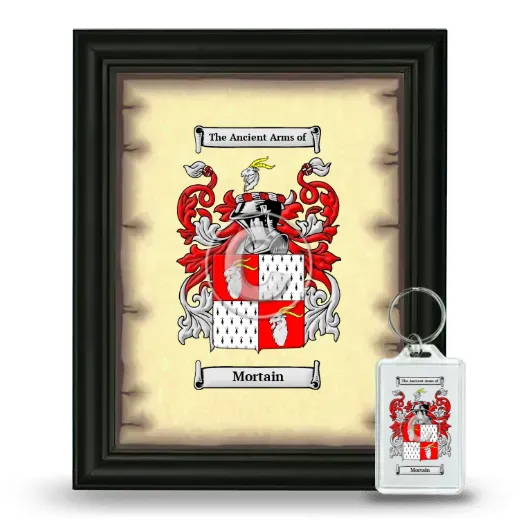 Mortain Framed Coat of Arms and Keychain - Black