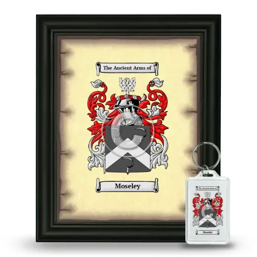 Moseley Framed Coat of Arms and Keychain - Black