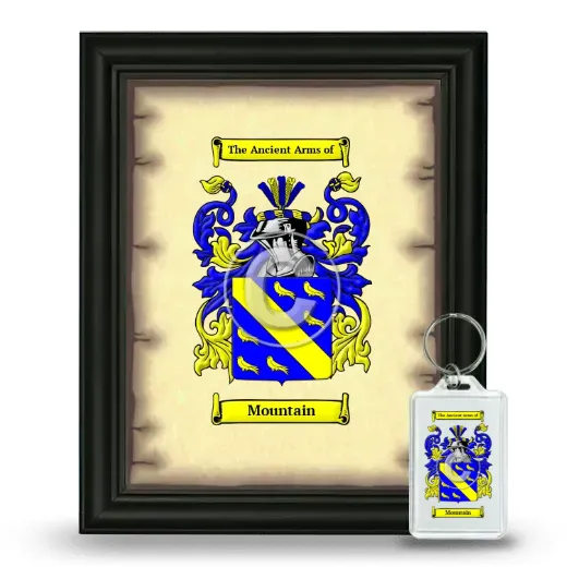 Mountain Framed Coat of Arms and Keychain - Black