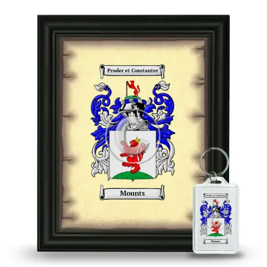 Mounts Framed Coat of Arms and Keychain - Black