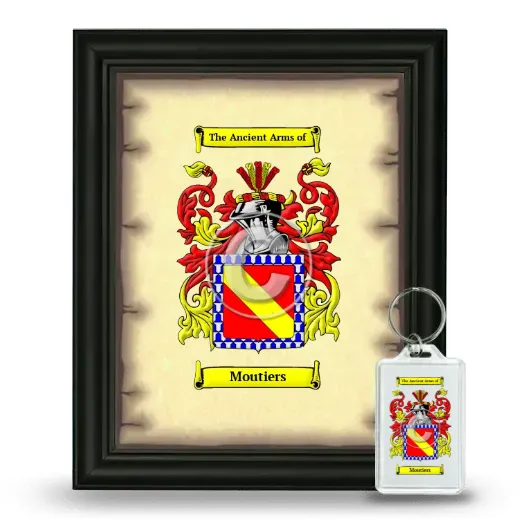 Moutiers Framed Coat of Arms and Keychain - Black