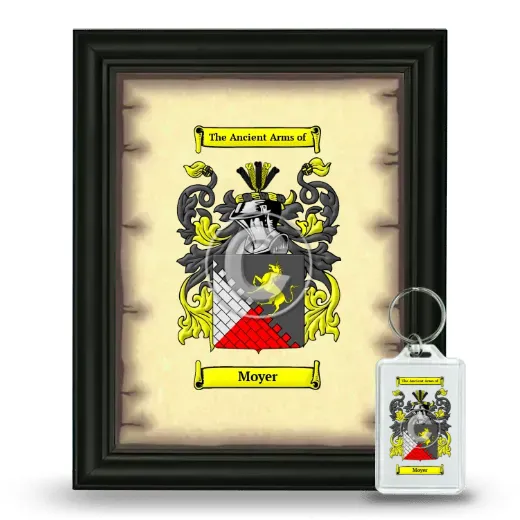 Moyer Framed Coat of Arms and Keychain - Black