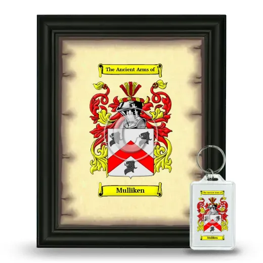 Mulliken Framed Coat of Arms and Keychain - Black