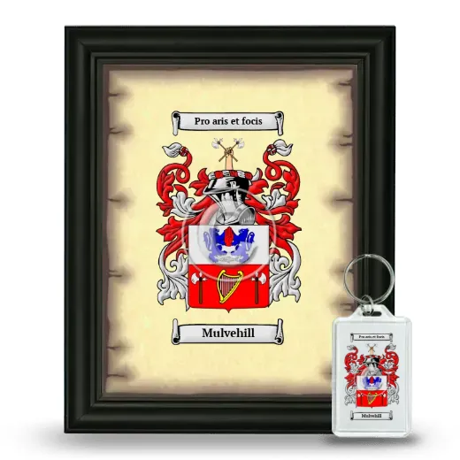 Mulvehill Framed Coat of Arms and Keychain - Black