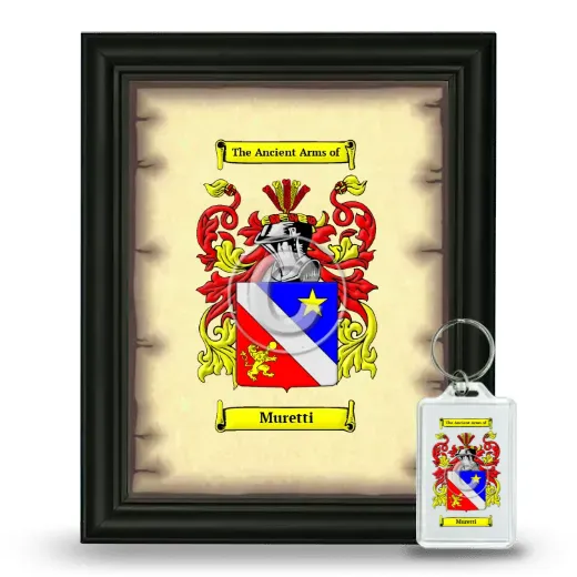 Muretti Framed Coat of Arms and Keychain - Black