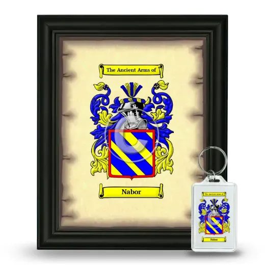 Nabor Framed Coat of Arms and Keychain - Black