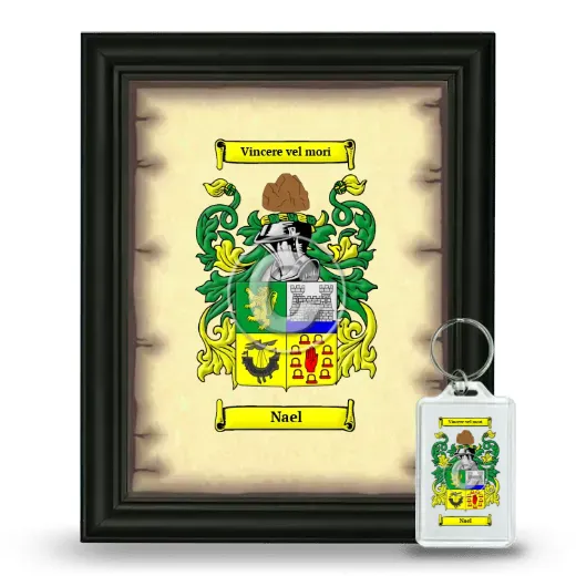 Nael Framed Coat of Arms and Keychain - Black