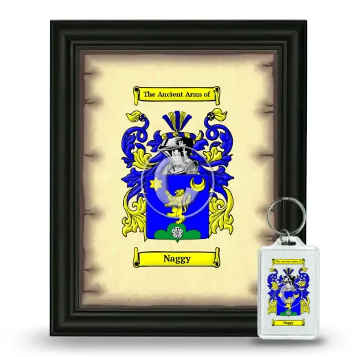 Naggy Framed Coat of Arms and Keychain - Black
