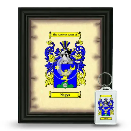 Nagys Framed Coat of Arms and Keychain - Black