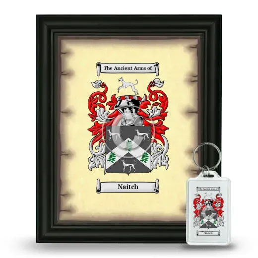 Naitch Framed Coat of Arms and Keychain - Black
