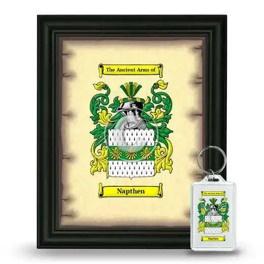 Napthen Framed Coat of Arms and Keychain - Black