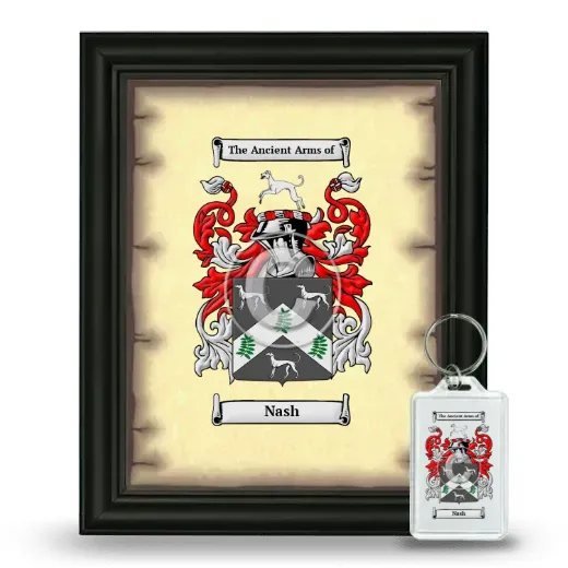 Nash Framed Coat of Arms and Keychain - Black