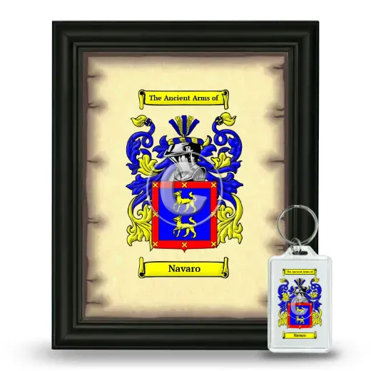 Navaro Framed Coat of Arms and Keychain - Black