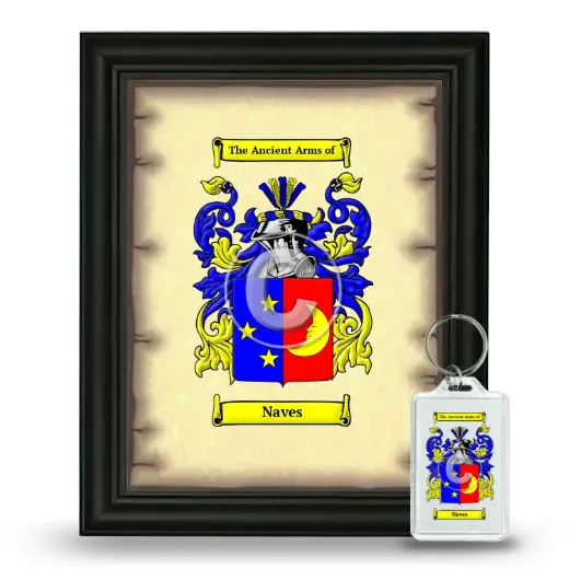 Naves Framed Coat of Arms and Keychain - Black