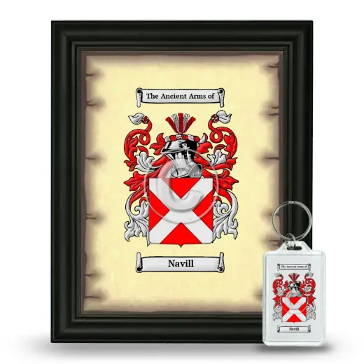 Navill Framed Coat of Arms and Keychain - Black