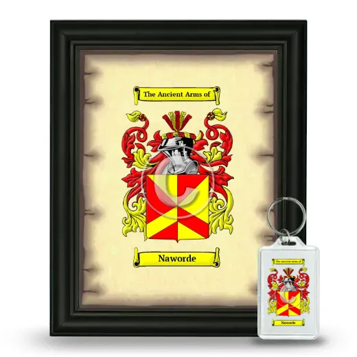 Naworde Framed Coat of Arms and Keychain - Black