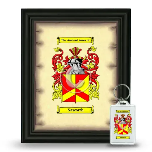 Naworth Framed Coat of Arms and Keychain - Black