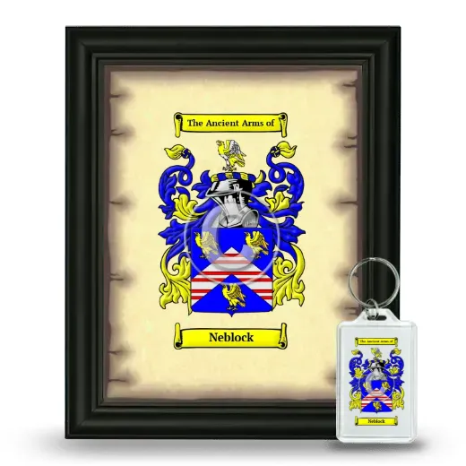 Neblock Framed Coat of Arms and Keychain - Black