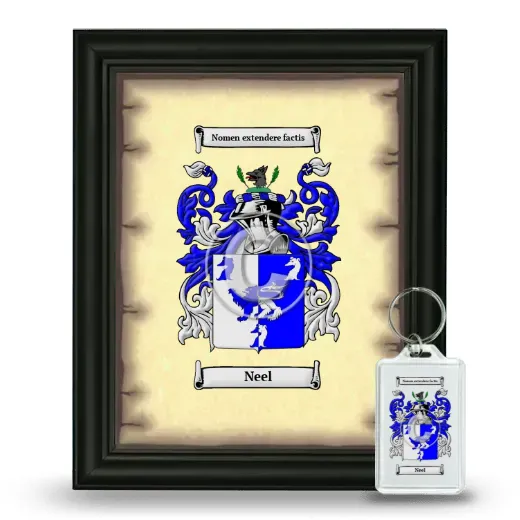 Neel Framed Coat of Arms and Keychain - Black