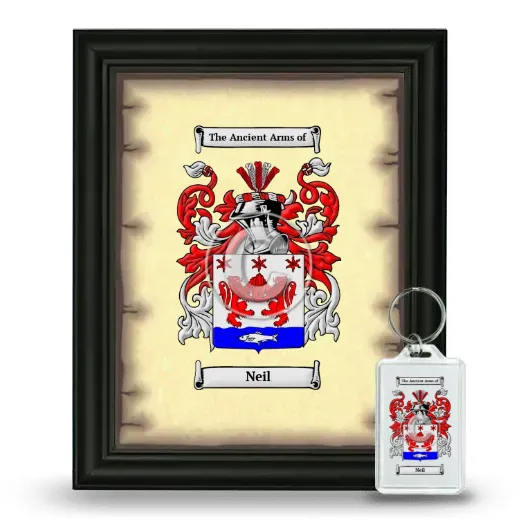 Neil Framed Coat of Arms and Keychain - Black